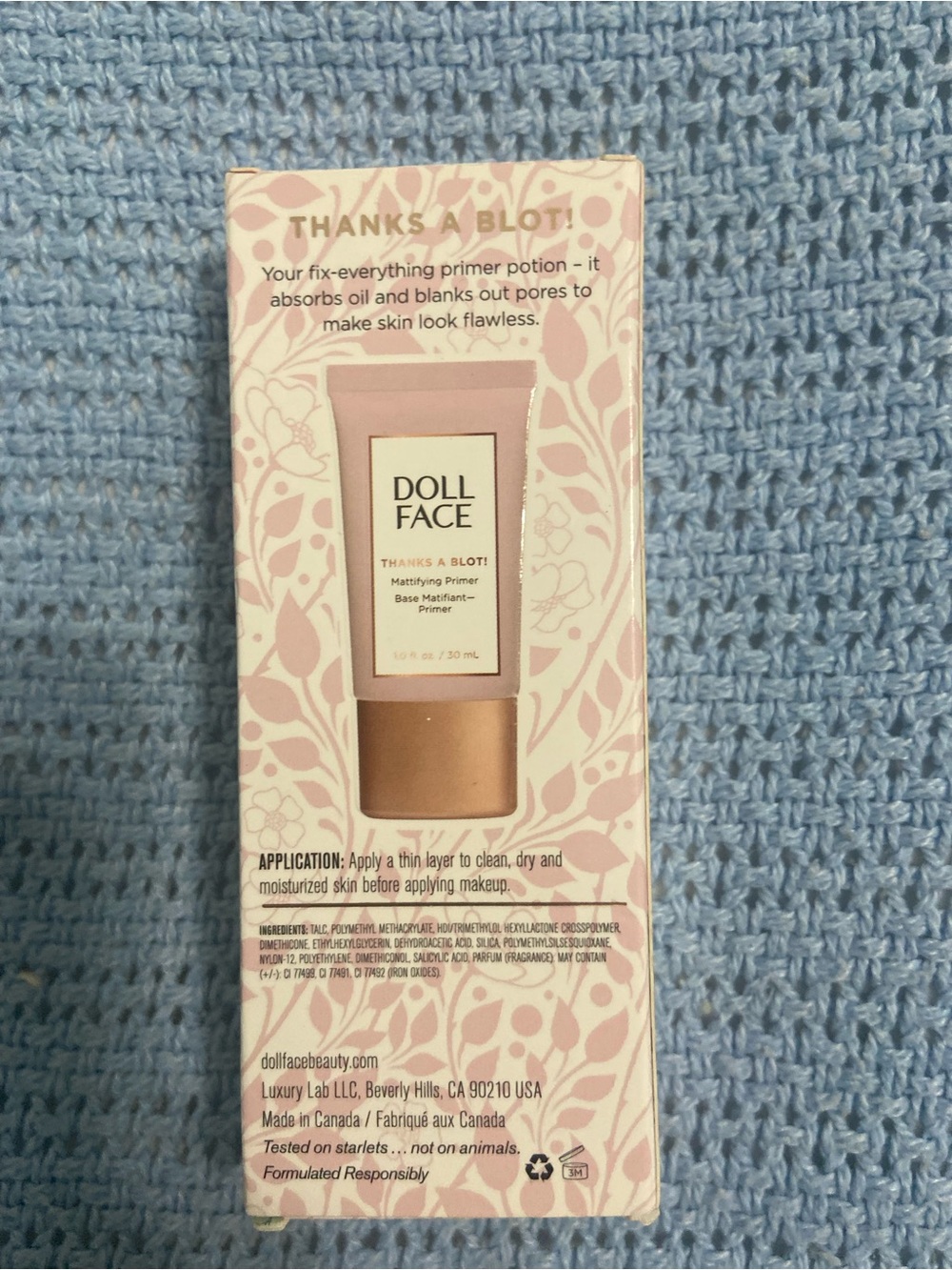 Doll Face Thanks A Blot Mattifying Primer - Pink